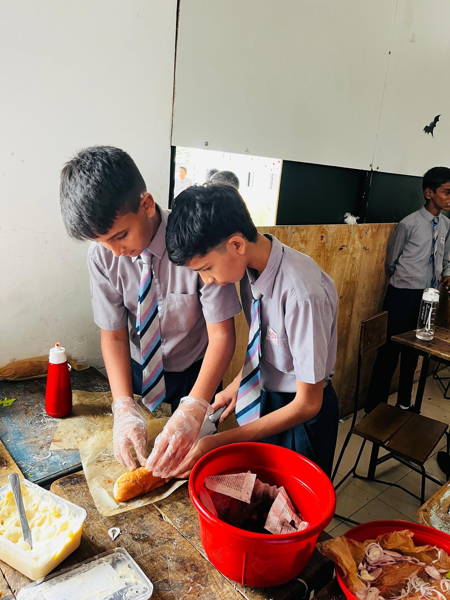 Students working together in a practical class